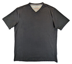 Weatherproof Vintage Shirt Mens Medium Short Sleeve Black V-Neck Casual